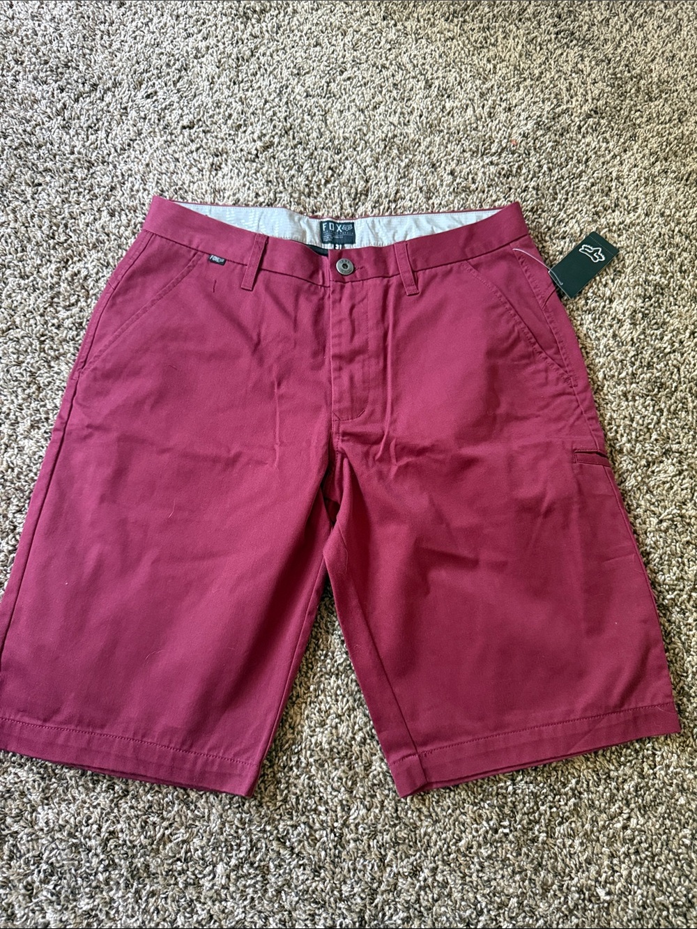 Fox Men's Maroon Flat Front Shorts